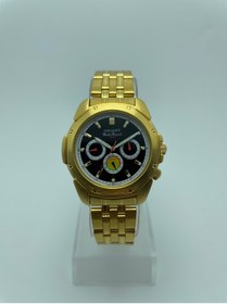 Resim Orient Erkek Dual Time Quartz Kol Saati | Siyah Çizgili Kadran & Sarı Paslanmaz Çelik | 2 Yıl Garantili 