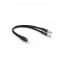 Resim Kulaklık Mikrofon Ayırıcı Kablo 2x3.5 mm Stereo Kablo Pl-8815 