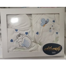 Resim Missimosi Sincapmavi 5 Li Zıbın Seti Hastane Çıkışı Pamuklu Mavi 