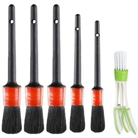 Resim BUFFER® Yumuşak Kıllı İç Ve Dış Temizlik İçin 5+1 Detaylı Araç Oto Temizlik Bakım Fırça Seti 