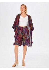 Resim Faik Sönmez İri Yaprak Desen Kimono 67449 001 