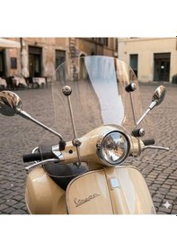 Resim Motosiklet Ön Siperlik Camı Vespa Cappucino Vb Modellere Uyumlu 3,5 Mm Motor Şeffaf Cam 