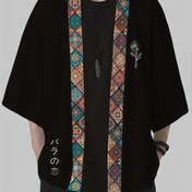 Resim Erkek Retro Kimono Baskılı Rahat Üst - Canlı Çiçek Deseni, Düğmeli, Kısa Kollu, Hafif Yaz Gömleği Yetişkinler İçin, Rahat Giyim Gömleği | Vintage Kimono Baskısı | Mandala Tasarımı 