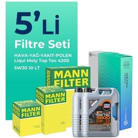 Resim Mann Jeep Commander 3.0 Dizel Filtre Bakım Seti Liqui Moly Motor Yağlı (2006-2011) 5 Li - 