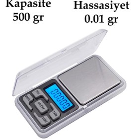 Resim FinDit Dijital Hassas Elektronik Kuyumcu Cep Terazisi Tartı 500 gr \u002F 0.1 gr 