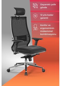 Resim Samurai Ergonomik Koltuk Bel Destekli, Tekerlekli, Yükseklik Ayarlı, Yönetici Koltuğu - 23.3.5.61 Çok Renkli 