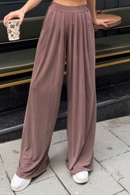 Resim Mogi Butik Premium Modal Kumaş Pileli Şalvar Pantolon 3151 