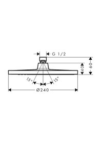 Resim Hansgrohe Crometta Tepe Dusu 240 1jet Krom 26724000 