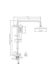 Resim Eca Tiera Teleskobik Kolonlu Banyo Tepe Duş Sistemi Kare Takım Mat Siyah 102158042c1 Siyah 