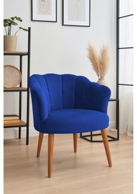 Resim Azra Mobilya Papatya Babyface Kumaş Modern Berjer Koltuk 13 Renk Seçeneği - Saks Mavisi Saks Mavisi 