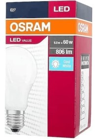 Resim Osram Led Value Ampul Beyaz Işık 8.5 W 60watt 