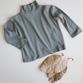 Resim Tarkito Organic Bebek & Çocuk Uzun Kollu Yarım Balıkçı T-shirt (BUZ GRİ) 