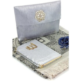Resim Seccade Seti - Şantuk Kaplı Yasin - Seccade - Tesbih - Gri Renk (488950124) 