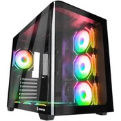 Resim Rampage Loopy Siyah 7x12cm ARGB Fan Kontrolcü Temperli Cam Kumandalı ATX Mid-T Gaming Oyuncu Kasası 