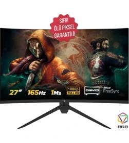 Resim Gamepower Intense X20 27" 165HZ 1ms (HDMI+Display) FreeSync Full HD Curved LED Monitör 