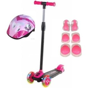 Resim Cool Wheels Led Işıklı 3 Tekerlekli Yükseklik Ayarlı Twist Çocuk Scooter +3 Yaş Kask Dizlik Dahil 