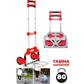 Resim Stilmax FT80EB 80Kg Teleskopik Katlanır Koli Taşıma Arabası 80Kg 