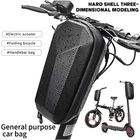 Resim Premium EVA Sert Kabuklu Bisiklet & Elektrikli Scooter Çantası - Ön Montaj, Güvenli Uyum, Çıkarılabilir Kayış, Gidip Gelenler & Maceracılar için Gidon Cebi, Siyah 