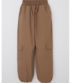 Resim Breeze Kız Çocuk Paraşüt Jogger Paça Pantolon Kargo Cep 7-12 Yaş, Kahverengi Kahverengi 