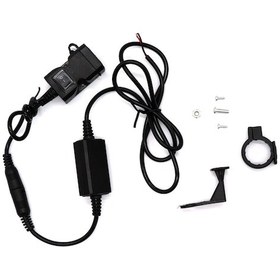 Resim Konesam Motosiklet İki Usb Portlu Telefon Şarj Cihazı 12v-24v Akıllı Hızlı Şarj Su Geçirmez Abs Malzeme 1a/2.1a 