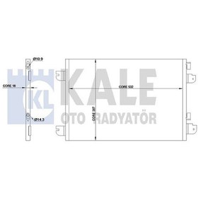 Resim KALE 342830 Klima Radyatoru Kondenser (Renault: Megane I Scenic I /Dacia: Logan Sandero Duster 1.6 16V-1.5Dci 8200182361 (WF183172) 