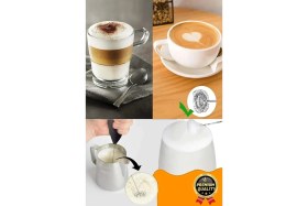 Resim Premium Çelik Uçlu Pilli Mini Kahve Sos Krema Mama Yumurta Çırpıcı Karıştırıcı Süt Köpürtücü Mikser 