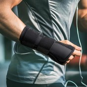 Resim Ergonomik Ayarlanabilir Bilek Ateli Stabilizatörü - Spor ve Yaralanma İyileşmesi için Ambidekstrik Destek, Cırt-cırt Kapatma, Polyester 