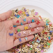 Resim 100 Adet Çinko Alaşımlı Emaye Alfabe Boncukları - A-Z Mini Harf Başlangıçlı Kolyeler DIY Takı Yapımı, Bileklik ve Kolye Hediyeleri - Altın 