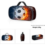 Resim Futbol Topu Baskılı Kalem Kutusu, Dayanıklı Polyester, Rahat Stil, Oval Şekil, Fermuarlı Kapatma, Geniş Kapasite, Kamp İçin, Elde Yıkanabilir 