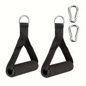 Resim 2 adet Egzersiz Çeki Tutacakları, 2 Toka ile, Pilates, Yoga, Güç Antrenmanı için Yüksek Yoğunluklu Köpük Kaplı Direnç Fitness Tutacakları 