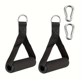 Resim 2 adet Egzersiz Çeki Tutacakları, 2 Toka ile, Pilates, Yoga, Güç Antrenmanı için Yüksek Yoğunluklu Köpük Kaplı Direnç Fitness Tutacakları 