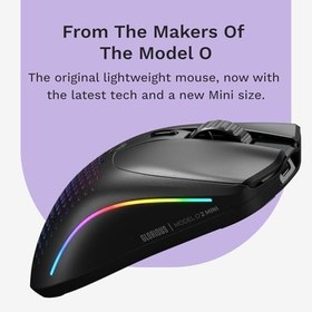Resim Glorious Model O 2 Mini Kablosuz Siyah Oyuncu Faresi: 57 gram, 210 Saate Kadar Pil Ömrü, Çifte Kablosuz 2.4 GHz ve Bluetooth 5.2, 26K Optik Sensör, 80 Milyon Tıklama, 6 Programlanabilir Düğme, 