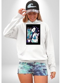 Resim Shinobu Kocho Demon Slayer Kadın Erkek Beyaz Kapüşonlu Sweatshirt Hoodie Beyaz 