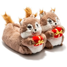 Resim Twigy Sincap Çocuk Hayvanlı Panduf Kahverengi 30/35 