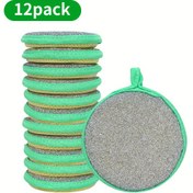 Resim 12 Adet Çok Amaçlı Mutfak Temizlik Süngerleri & Ovucular - Dayanıklı, Yıkanabilir Polyester Bulaşık Bezleri, Limon Yeşili ve Bej Dokulu Yüzeyli Lavabo, Ocak, Tencere & Daha Fazlası İçin - Yatak Odası/Mutfak/Oturma Odası İçin Çok Yönlü Temizlik Araçları 