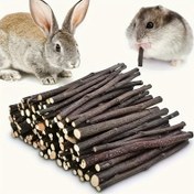 Resim 10 veya 15 Adet Doğal Elma Ağacı Kemirme Çubukları - Hamster, Tavşan, Kedi ve Cüce Hamsterlar için Toksik Olmayan, Güvenli Ahşap Diş Bakımı & Zihinsel Stimulation İçin Dayanıklı Kemirme Çubukları, Basit Tasarım, Evcil Hayvan Kafesi Dekoru 