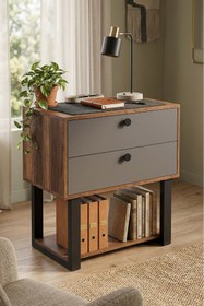 Resim Yurudesign Marken C Ofis 2'Li Keson Metal Ayaklı Barok-Antrasit 