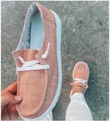 Resim Yaz Modası Kadın Günlük Kanvas Bağcıklı Loafer'lar Düz Tabanlı Bağcıklı Açık Hava Düz Renk Ayakkabılar Ratetime Pembe 