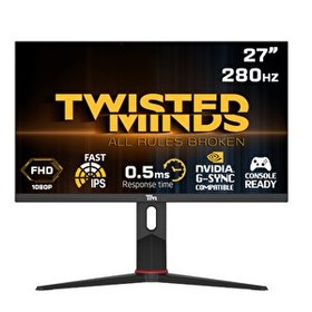 Resim Twısted Mınds 27" TM27FHD280IPS Fhd 280HZ 0,5ms HDMI Dp HDR10 Fast IPS Pıvot Rgb Gamıng Monitör 