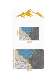Resim Yıkanabilir Kaymaz Tabanlı Modern Desenli 2'li Banyo Paspas Takımı Bps0025 Renkli 