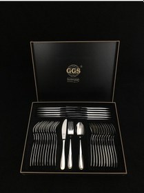 Resim Regina Parlak Altın Solingen 96 Parça Kutulu Çatal Kaşık Bıçak Altın 