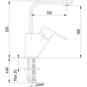 Resim Ar Lunetta Lavabo Bataryası Kuğu Borulu 102188108 