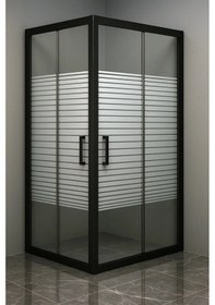 Resim Durul Duşakabin Kare Siyah Profil Çizgili 5Mm Siyah 