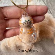 Resim 6 Adet Şeffaf Kedi Tüyü Saklama Kutusu / 4 Adet Köpek Tüyü Saklama Kapsülü, Gashapon Kedi Tüyü Anı Hediyesi - Cadılar Bayramı ve Noel İçin 