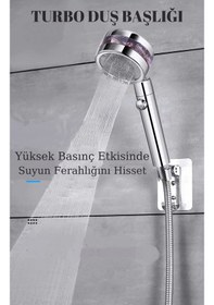 Resim Duş Başlığı Turbo Basınçlı Masaj Etkili Temizlenen Bilir Su Tasa Diğer 