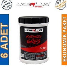 Resim Uberlub Excell Kırmızı Kalsiyum Sabunlu Gres 6 x 900 G 