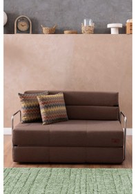 Resim Good Night 150cm Oskar Katlanır Yatak & Koltuk Yıkanabilir Sırt Destekli Kahve 