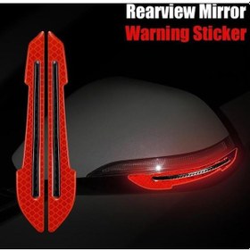 Resim Kırmızı 2 Adet/takım Araba Yansıtıcı Uyarı Çıkartmaları Dikiz Aynası Yansıtıcı Çıkartmalar Araba Güvenlik Fosforlu Bant 56805612 