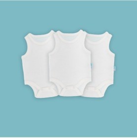 Resim Novibaby 3'lü Bebek Atlet Body Zıbın Çıtçıtlı Ekru 100% Pamuk Ekru 