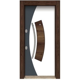 Resim Çelik Kapı Modelleri Ahşap Kaplama Düz Model Daire Kapısı Sağ 19 